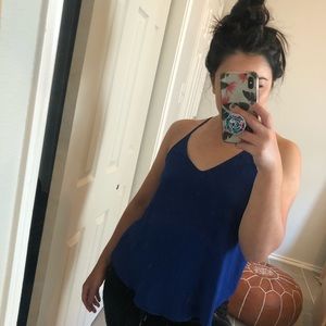 Royal blue sheer tank